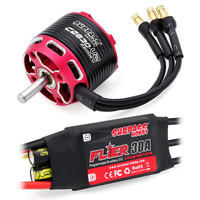 2830 V2 SURPASS Hobby RC Airplanes Metal Material 2-6s Brushless Outrunner ESC Combo Racing FPV Motor Plane Fixed Wing Aircraft