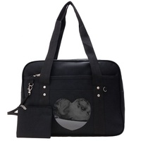 Sac d'école japonais Kawaii A-540 mignon grande épaule Anime coeur fourre-tout sac à main avec fermeture à glissière