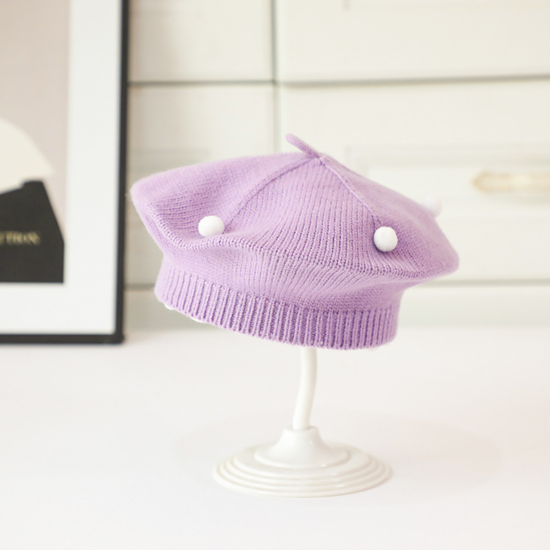 Violet [béret en fil boule ronde]