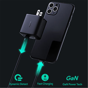 อะแดปเตอร์ชาร์จเร็ว <span class=keywords><strong>AUKEY</strong></span> PA-B3 Gallium Nitride 2 พอร์ต A+C 65w Pd สำหรับโทรศัพท์มือถือ สีดำ สีขาว 2 สี หัวปลั๊กแบบ US EU รองรับการชาร์จเร็ว Qc Pd - Product Image 3
