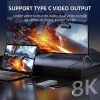 Stasiun Docking USB4 13 Port USB C Hub 40Gbps HDMI 2.1 8K 60Hz 2.5G LAN PD 100W Pembaca Kartu SD TF Kompatibel Dengan Thunderbolt 4