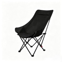 Chaise de jardin pliable portable et confortable à dossier haut réglable en quatre positions, en acier carbone et tissu Oxford, moderne, pour extérieur, plage et parc
