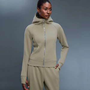 <span class=keywords><strong>Felpe</strong></span> <span class=keywords><strong>con</strong></span> Cappuccio Personalizzate da <span class=keywords><strong>Donna</strong></span> Antivento Foderate in Pile <span class=keywords><strong>con</strong></span> Collo Alto e <span class=keywords><strong>Cerniera</strong></span>, <span class=keywords><strong>con</strong></span> Foro per il Pollice sulle Polsini - Product Image 2