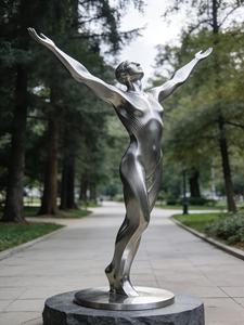 Escultura <span class=keywords><strong>de</strong></span> Bailarín Humano Pulido, Estatua <span class=keywords><strong>de</strong></span> Postura Contemporánea, Escultura Grabada con <span class=keywords><strong>Curso</strong></span> Obligatorio - Product Image 2