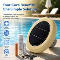 Ioniseur de piscine à énergie solaire, réducteur automatique de chlore, purificateur d'eau flottant, accessoire de nettoyage pour piscine extérieure