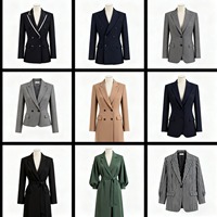 Ensembles de style preppy pour femmes, collection automne, vente en gros S-L : Haut à col rond et jupe longue tricotée, brodée, respirante et écoresponsable