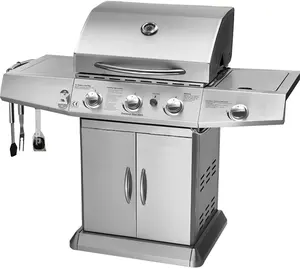 Outdoor Trolley Square Metal German Barbecue Gas BBQ Grill 4+1 Main Burners BBQ Gas Grills