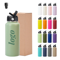 Bouteille d'eau isotherme personnalisée pour la gym, thermos beige, gourde en acier inoxydable, gourde noire, bouteille d'eau sous vide unie pour impression