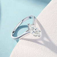 Bague en argent sterling S925 avec moissanite de couleur D VVS1 à 6 griffes, certifiée, bijoux de mariée pour femmes, livraison directe d'usine