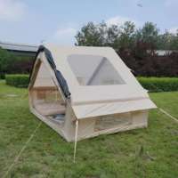 Tente de camping de luxe gonflable double couche 6.3 m, imperméable, quatre saisons, avec auvent intégré, grande porte simple, vente en gros