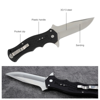 Couteau pliant noir Bochen, haute dureté, pour la chasse en plein air, la survie, personnalisable OEM, outils EDC pour le quotidien avec clip