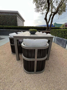 Outdoor Furniture <b>Garden</b> Furniture Set <b>Teak</b> Wood Frame Dining <b>Table</b> and Chairs Set SGB-220225-TR18 Dining <b>Tables</b> SGB-220225-TR18 - Product Image 5