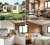 En promotion : Maison modulaire extensible E20 équipée d'une cuisine, d'une salle de bain et de deux chambres, préfabriquée avec porte en aluminium à rupture de pont thermique