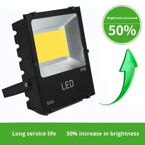 5054 Foco de luz de pared para exteriores LED Reflector negro SMD2835 Aluminio IP66 para paisaje 50W 100W 150W 200W Opciones CRI 80 - Product Image 4