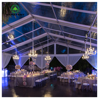 Tentes de mariage de luxe en PVC transparent, chapiteau extérieur pour 100 personnes, construction modulaire quatre saisons