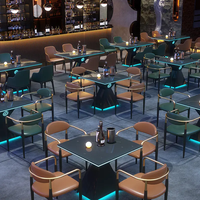 JP Led Bar Tavolino e Sedia Combinazione di Colore della Luce Occidentale Cabina di Seduta Divano Sedile Caffè Ristorante Led Luce Sedia da Tavolo
