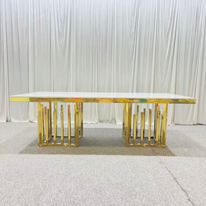 6FT HDPE ngoài trời di động gấp nhựa bánh Cocktail vàng nâng sự kiện đám cưới ăn Bàn tròn - Product Image 6