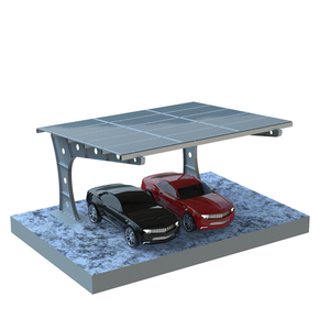 Structure de carport solaire moderne à pare-soleil fixe en acier au carbone haute résistance, résistante au vent (vitesse 60 m/s) et à la neige (charge 3 KN/m), taille personnalisée - Product Image 1
