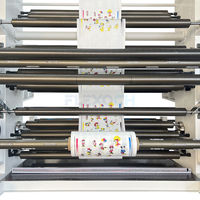 Machine d'impression flexographique à 8 couleurs de type empilable pour ligne de production de films plastiques et d'emballages souples en rouleau