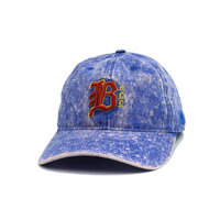Casquette de baseball vintage en coton sergé délavé avec broderie 3D sur 6 panneaux, personnalisable en gros