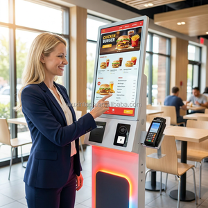 <span class=keywords><strong>Kiosque</strong></span> interactif d'intérieur <span class=keywords><strong>à</strong></span> écran tactile incurvé 23,6/27 pouces, machine de commande et de paiement en libre-service pour restaurants, fonction SDK - Product Image 6