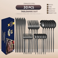 Ensemble de couverts en acier inoxydable de qualité supérieure de 30 pièces avec boîte cadeau élégante, pour les banquets de mariage et les restaurants de luxe