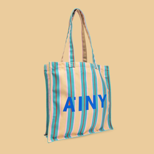 Sacs fourre-tout écologiques pour femmes de 18 pouces sacs à main en toile à rayures colorées sacs d'épicerie réutilisables poche intérieure pour l'été - Product Image 6