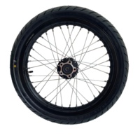 Ensemble de roues Supermoto de 17 pouces pour Surron Light Bee, pneus avant 70/90-17, arrière 90/80-17, pneus de route, moto électrique tout-terrain