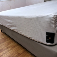 Drap de lit carré avec connexion à la terre, 5% fibres d'argent, 95% coton biologique, avec câble de mise à la terre de 4,5 m, gris, adaptateur US EU UK AU