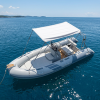 Bateau pneumatique sportif Huixin certifié CE RIB480 en fibre de verre, pour la pêche, capacité 6 personnes, 60 CV, réservoir de carburant 60 L, à vendre