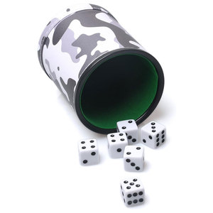 High Quality Round Shape Leather Dice Cups Customized Logo Printed High Storage <b>Entertainment</b> Leather Dice Cups For Sale - Product Image 1