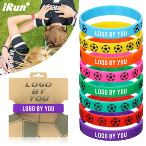 Pulseras de Silicona Personalizadas <span class=keywords><strong>IRun</strong></span> para Fútbol, Multicolores, Elásticas, de Goma, Motivacionales, para <span class=keywords><strong>Fiestas</strong></span> de Fútbol - Product Image 1