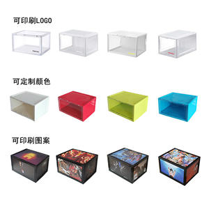 Juego de cajas para zapatos y cajas de almacenamiento de plástico Taizhou, rectangulares con tapa, orificios de ventilación, plegables y apilables 1314 1317 Blanco Negro - Product Image 3