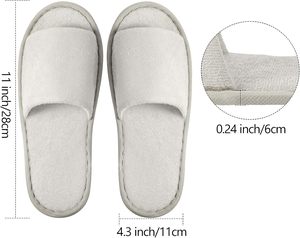 Pantuflas Desechables para Huéspedes, Pantuflas Blancas Antideslizantes de Algodón al por Mayor para Mujeres y Hombres, Hotel, Spa, Viajes, Hogar - Product Image 3