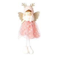 Nouvelle Décoration de Noël Pendentif Fille Ange avec Jupe en Tulle Perlée, Breloque à Suspendre pour Arbre de Noël, Style Euro-Américain