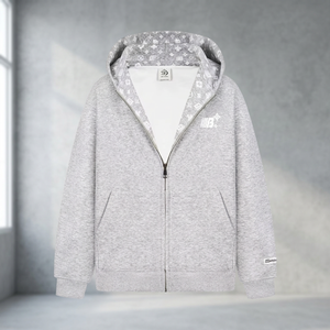Sweat à capuche patchwork vintage américain pour homme, coupe ample, doublure polaire en coton, chaud, automne, surdimensionné, décontracté, avec poches - Product Image 3