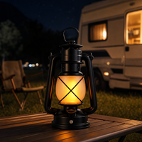 Lanterne LED rechargeable effet flamme, style vintage, lampe de camping portable en ABS, rechargeable par USB pour la randonnée