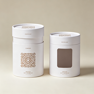Custom Printed Round Paper Cylinder Tube With Clear <b>Window</b> Durable Box For Coffee Bean Commercial Packing - Product Image 1