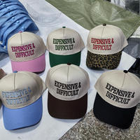 Nueva Gorra de Béisbol con Estampado de Leopardo, Bordado Elaborado, de Algodón para Mujer, Tallas Grandes, Ajustable, de 5 Paneles, Modelo Común Cuatro