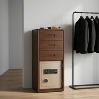 Coffre-fort intelligent en bois WeiChi WW016 avec serrure à empreinte digitale, 3 tiroirs et rangement multi-niveaux pour objets de valeur de chambre à coucher