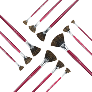 HECHUNZI Premium Ensemble de pinceaux en poils de sanglier Soies de porc raides Cheveux naturels Profession Artiste <span class=keywords><strong>Peinture</strong></span> à l'<span class=keywords><strong>huile</strong></span> Pinceaux de 6 pièces - Product Image 2