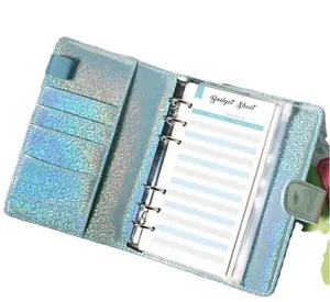 Agenda per Notebook con raccoglitore economico in pelle PU con 12 borse con cerniera 5 adesivi