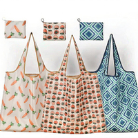 Sac fourre-tout de shopping de taille moyenne en coton écologique et polyester recyclé, avec poignée d'épaule, flexible, pliable, géométrique