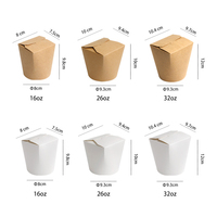 Boîte à pâtes/nouilles en papier kraft biodégradable de qualité alimentaire, avec logo personnalisé imprimé, 14oz 16oz 26oz 32oz, pour emporter