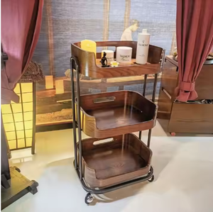 Chariot de rangement en bois de haute qualité pour outils de beauté, maquillage et coiffure, pour salon - Product Image 2