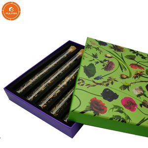 कस्टम लक्जरी गत्ता जड़ी बूटियों मसाला गिरा हुआ पत्ता चाय Infuser ग्लास ट्यूब 30ml काग पैकेजिंग चाय बॉक्स - Product Image 5