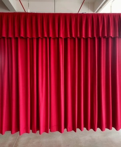 100% polyester chống cháy nhung vải tùy chỉnh hệ thống điện màn cho rạp hát tại nhà nhà thờ sân khấu trường học rèm cửa - Product Image 2