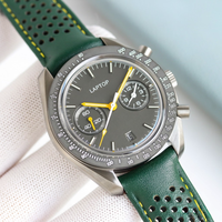 Montre mécanique automatique de luxe pour homme, boîtier en céramique, bracelet en cuir, chronographe, affichage du calendrier, style hip-hop