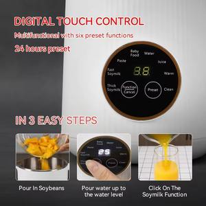 Robot culinaire multifonctionnel <span class=keywords><strong>pour</strong></span> la famille : préparation automatique de lait de soja chaud, de pâte d'amandes et de riz, et de soupes, avec fonction jus chaud et froid - Product Image 3