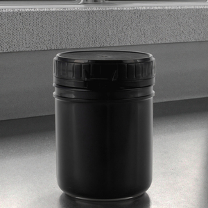 Nhà Máy Trực Tiếp Màu Đen 0.35L Dễ Dàng Mở Nhựa Jar Cấp Thực Phẩm Snap Nắp Container Cho Các Loại Gia Vị Bột Mẫu Mực OEM Có Sẵn - Product Image 1